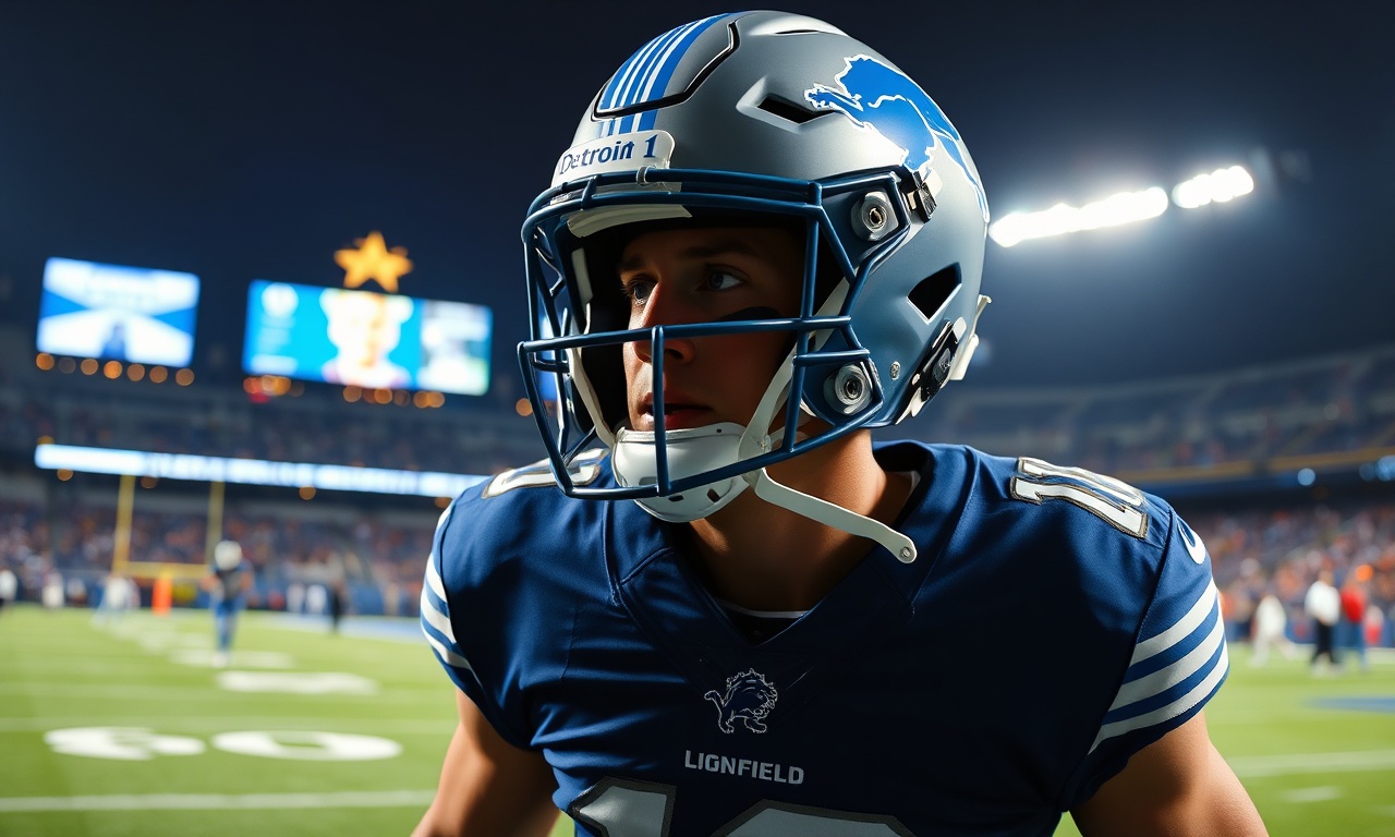 Detroit Lions Jack Campbell NFL extension discussion with Campbell in Lions uniform at Ford Field