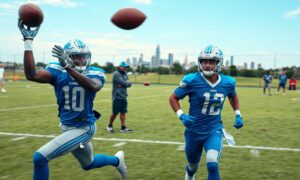 Detroit Lions fans debate Isaac TeSlaa vs Jahmyr Gibbs during training camp