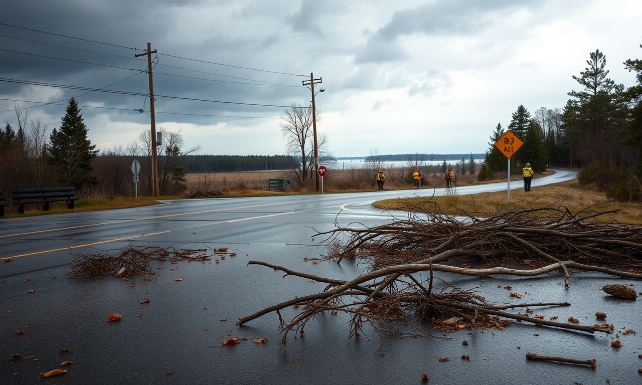Detroit Lakes storm damage cleanup underway north of Detroit Lakes during Minnesota storms